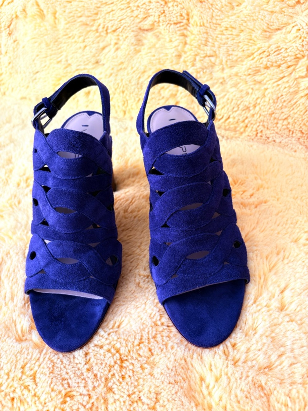 Via Spiga Dark Violets Suede Cutout Slingback Heels